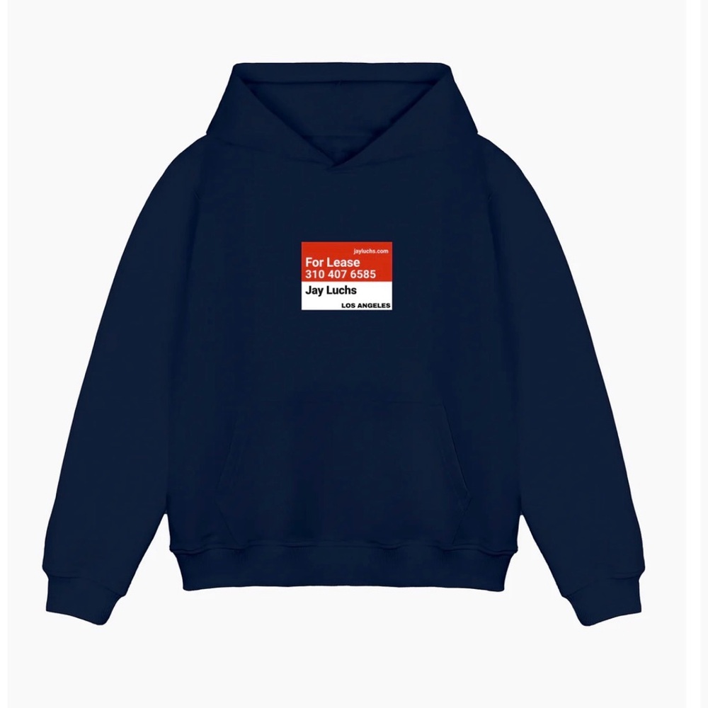 California Incline For Lease Jay Luchs NWT Men Size Large Blue Hoodie Sweatshirt